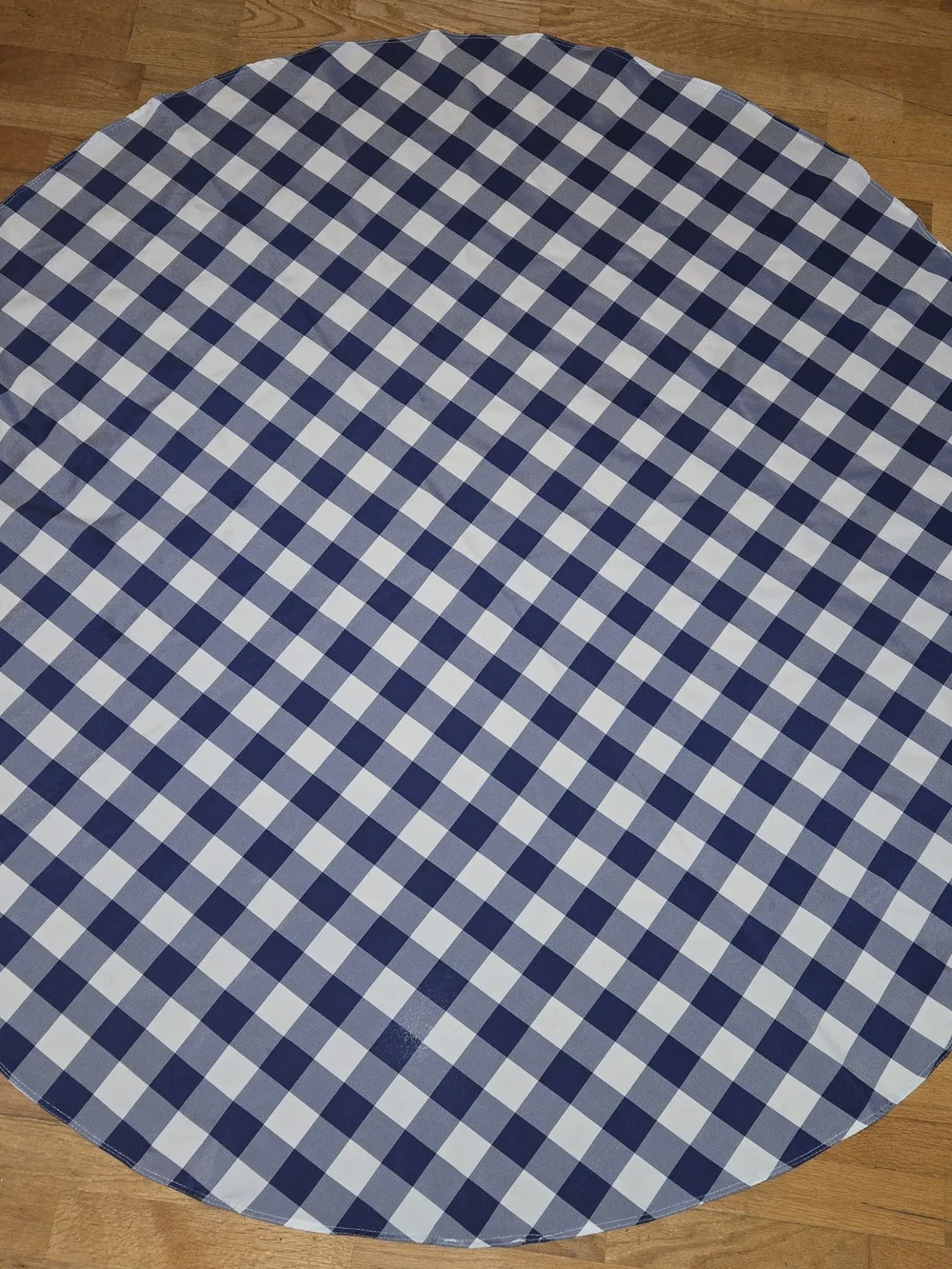 2 Navy and White Gingham/checkered Round Tablecloths. 60